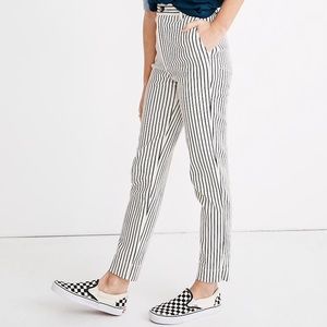 Madewell stripe straight leg ankle pants